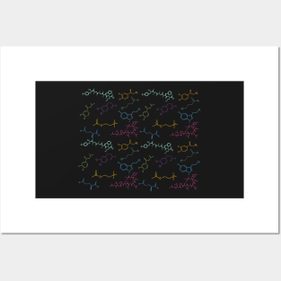 Neurotransmitters Pattern Happy Chemicals Posters and Art